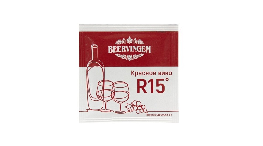 Дрожжи винные BeerVingem R15 красное, 5 гр